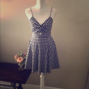 Adorable black & white gingham sundress w/cutouts